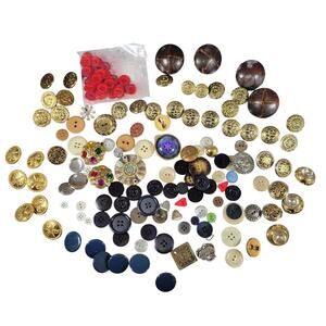 Lot of Vintage & Modern Assorted Buttons - Gold, Metal, Unique Designs
